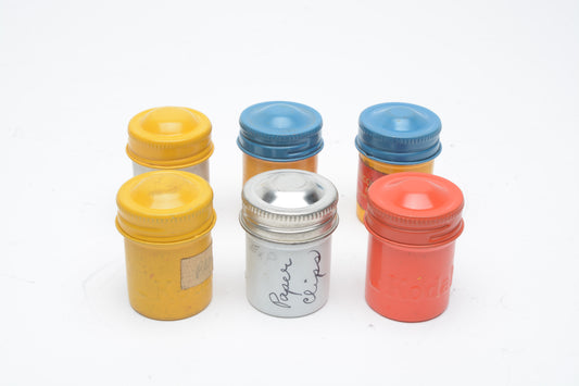 6x Kodak metal film canisters for 35mm film, clean (assortment)