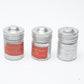 3x Ansco metal film canisters for 35mm film, clean (silver)
