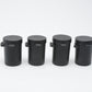 4x Star-D black plastic film canisters for 35mm film, clean