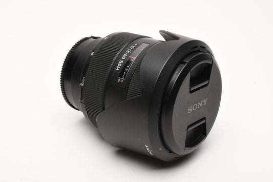Sony DT 16-50mm f2.8 SSM lens, Boxed, Hood+caps+papers, Mint-