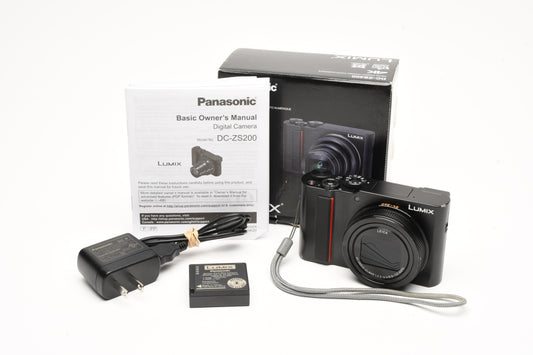 Panasonic Lumix DC ZS200 20.1MP Digital Point&Shoot Camera Black Boxed