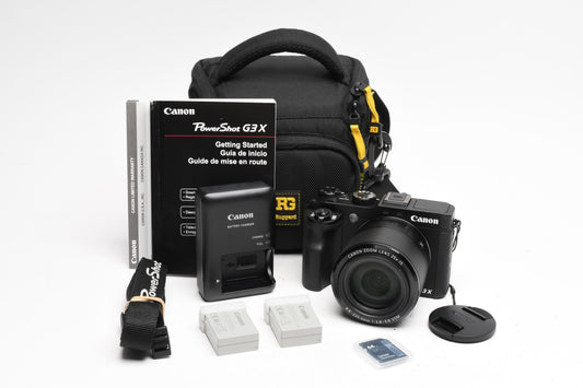 Canon PowerShot G3X 20.2MP Digital Point&Shoot, Case, 2X Batts+Charger+SD