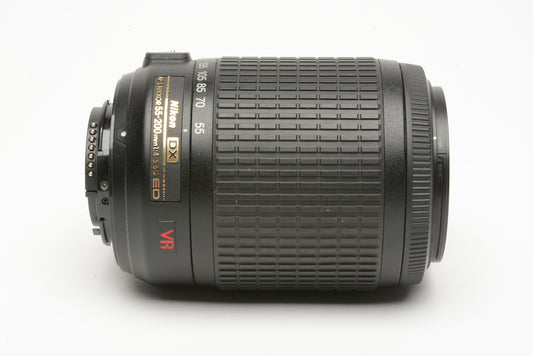 Nikon AF-S 55-200mm f4-5.6G ED VR DX, caps, very clean