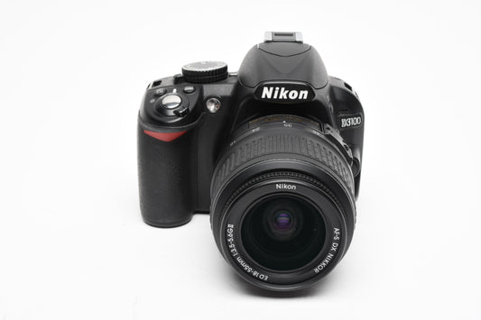 Nikon D3100 DSLR w/Nikkor AFS 18-55mm f3.5-5.6G II, batt+charger 6983 Acts