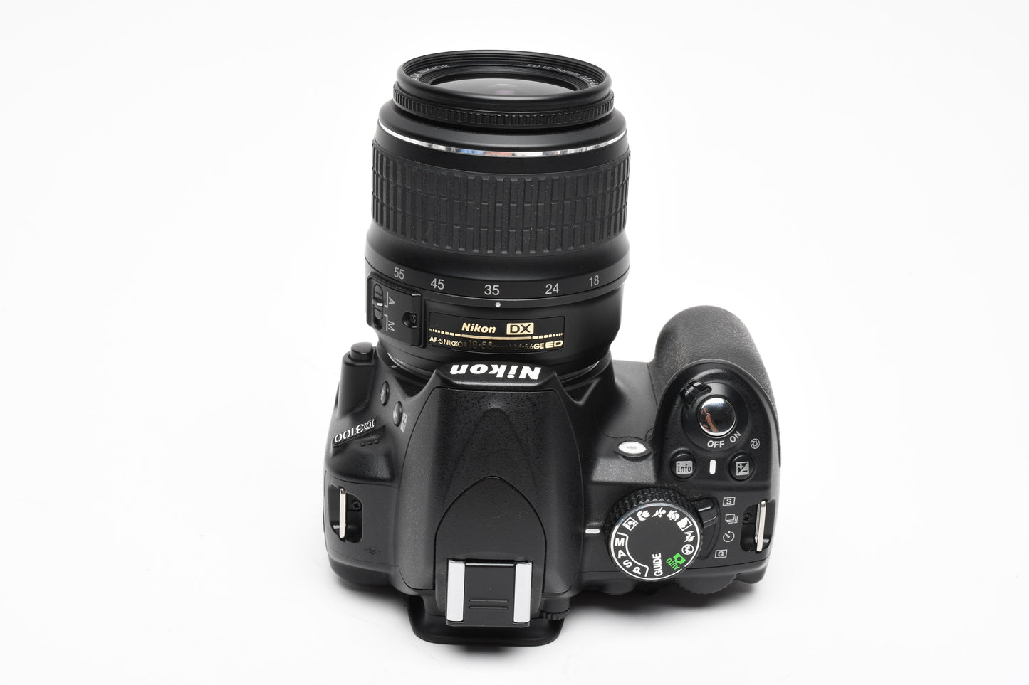 Nikon D3100 DSLR w/Nikkor AFS 18-55mm f3.5-5.6G II, batt+charger 6983 Acts