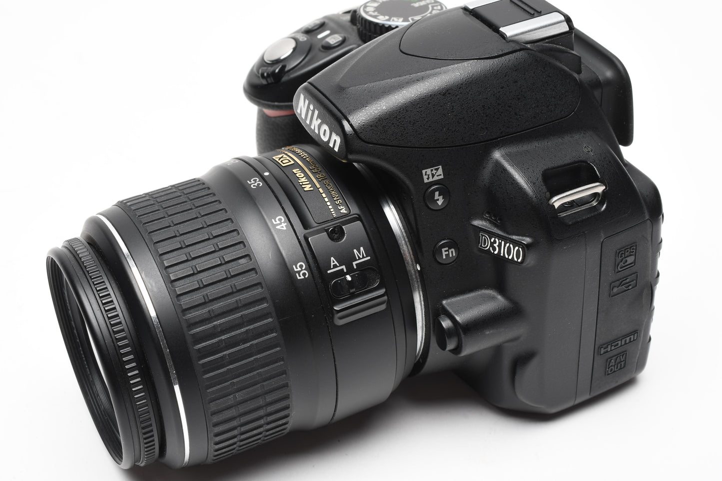 Nikon D3100 DSLR w/Nikkor AFS 18-55mm f3.5-5.6G II, batt+charger 6983 Acts