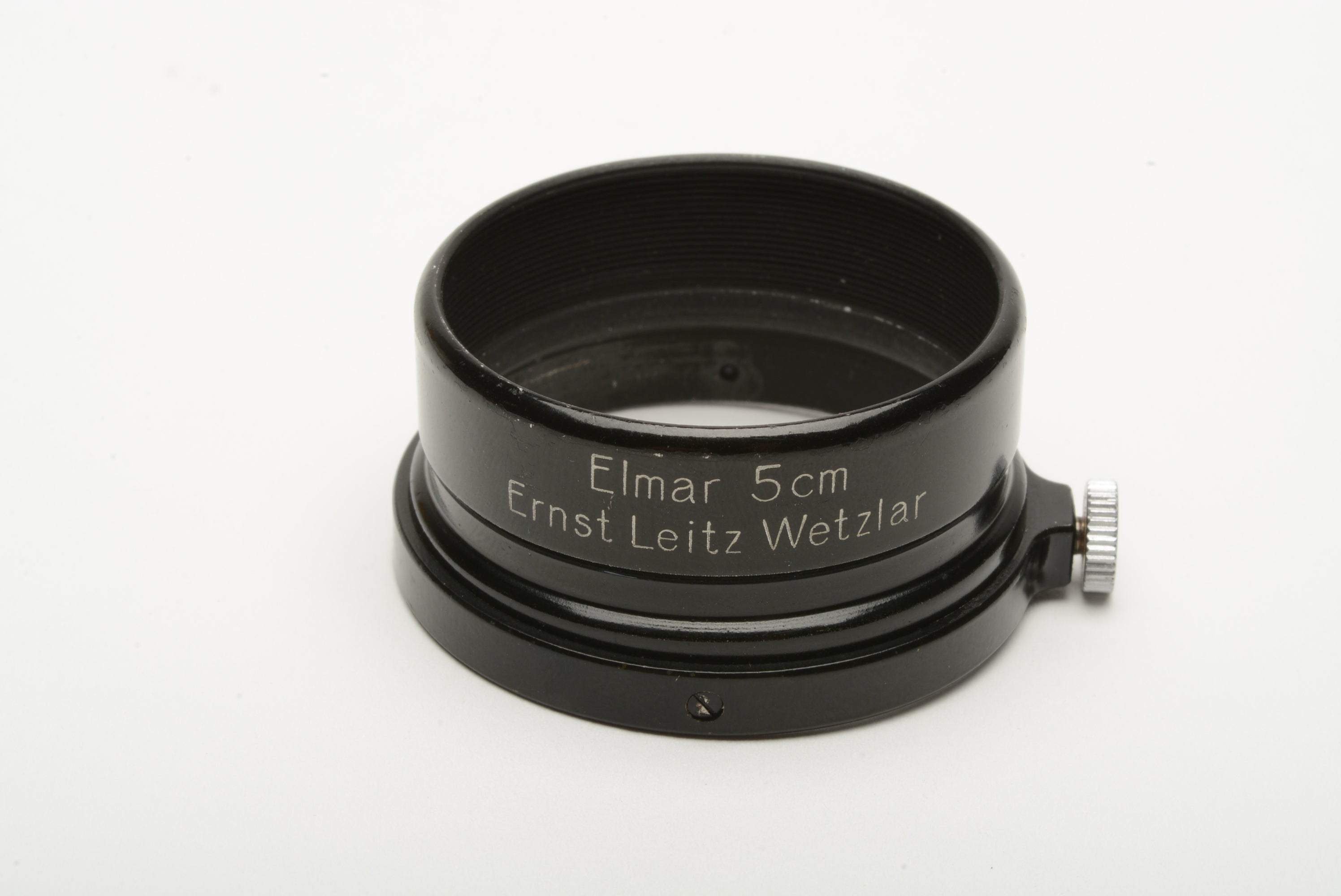 Black Version II Leica FISON lens hood for Elmar 5cm lens + Leitz