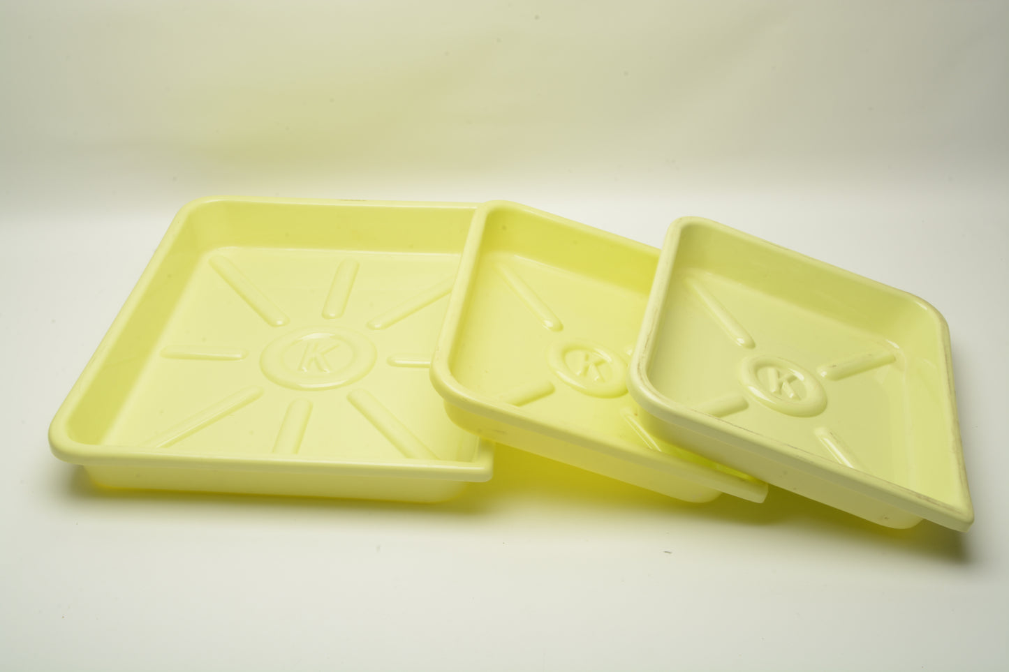 3X Kodak darkroom developing printing trays (2X 8x10, 1X 11x14)