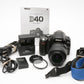 Nikon D40 DSLR body w/Nikkor 18-55mm f3.5-5.6G ED II , batt+charger, 17K Acts