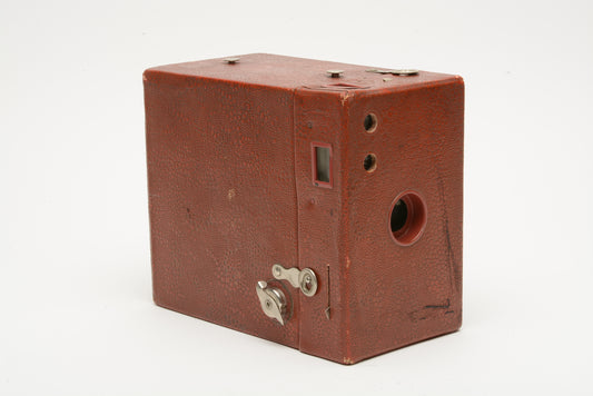 Kodak Rainbow Hawk-Eye Box Camera (A3L) No 2A Model B 116 Film Red camera