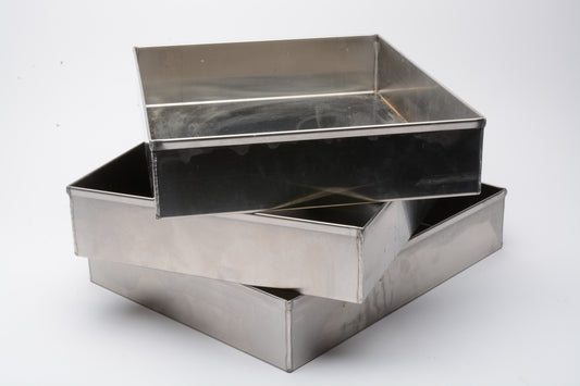 Set of 3 Arkay Stainless Steel Developing Tray for 11x14" Paper (3" Deep) 1114-3