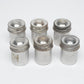 6X metal film canister for 35mm film, clean, silver