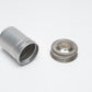 6X metal film canister for 35mm film, clean, silver