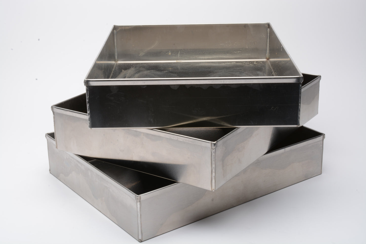 Set of 3 Arkay Stainless Steel Developing Tray for 11x14" Paper (3" Deep) 1114-3