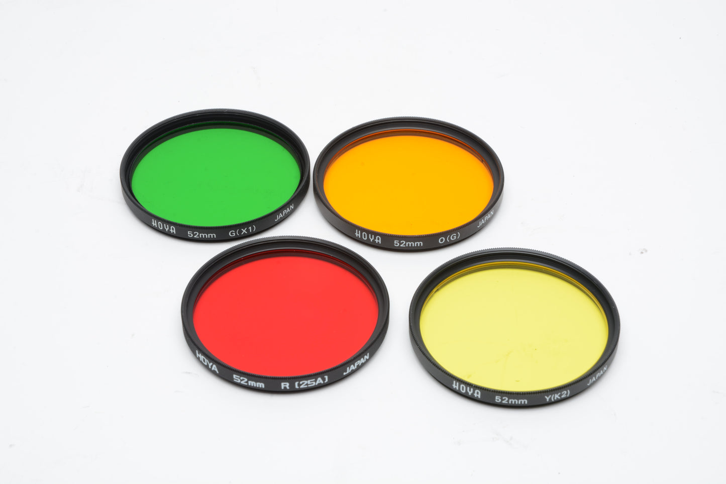 Hoya 52mm Set of 4 B&W Contrast Filter Set [Y(K2), R(25A), O(G), G(X1)]