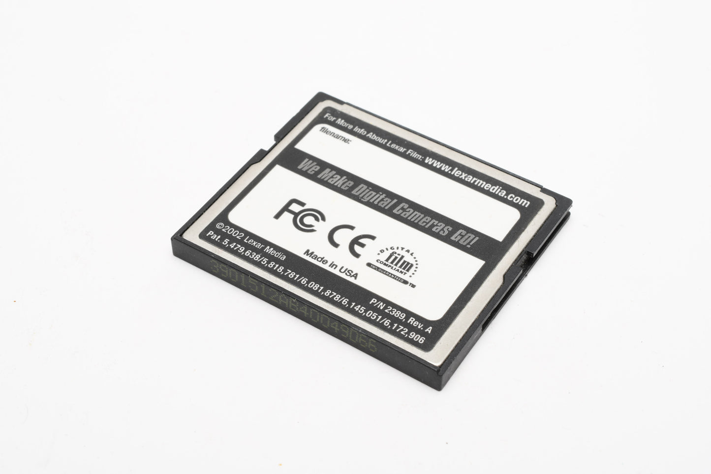 Lexar 512MB CF Flash card 40X - Formatted