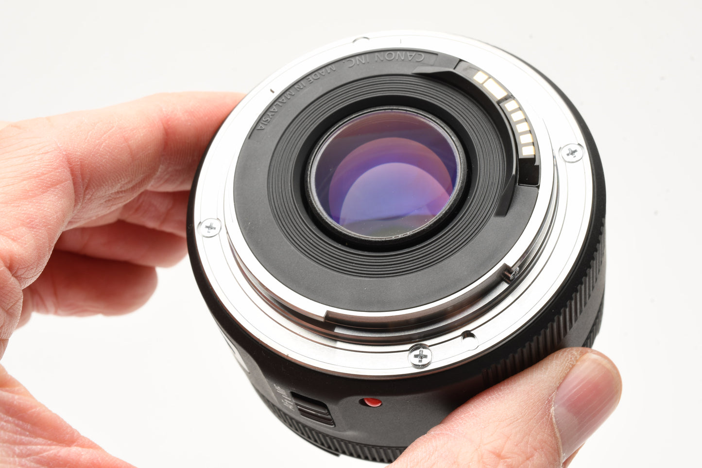 Canon EF 50mm f1.8 STM prime lens, caps, barely used, Mint-