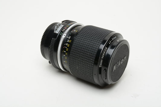 Nikon Nikkor 43-86mm f3.5 zoom lens, Nikon AI mount, caps