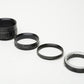 Manual extension tube set of 3 rings for Canon EF ~7cm, very clean