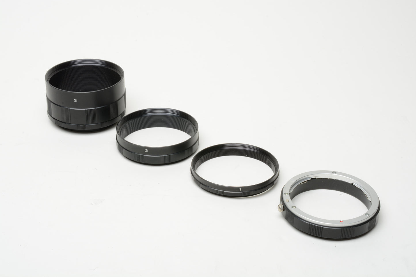 Manual extension tube set of 3 rings for Canon EF ~7cm, very clean