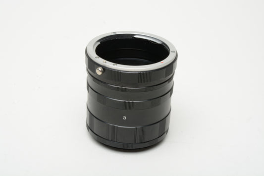 Manual extension tube set of 3 rings for Canon EF ~7cm, very clean