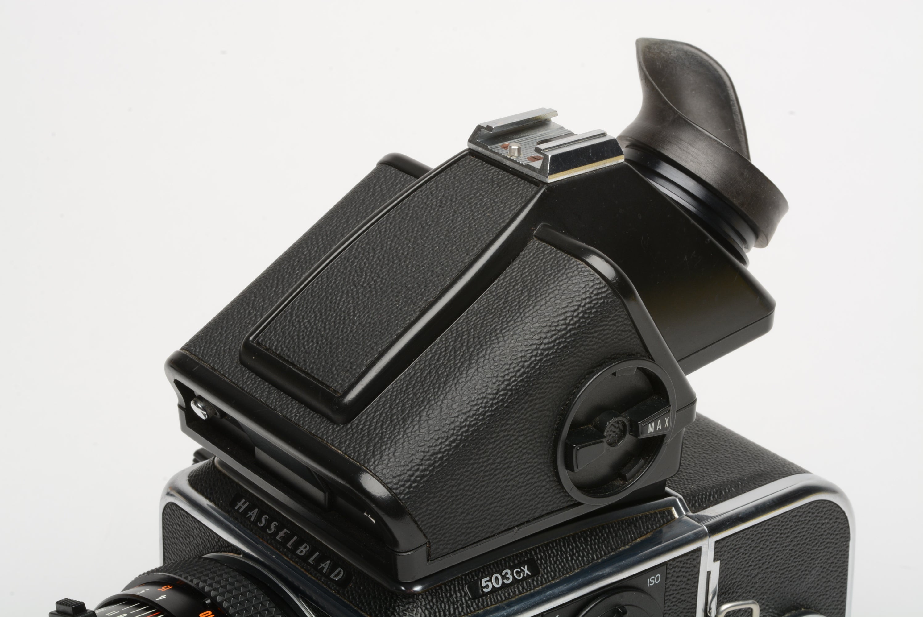 Hasselblad 503CX w/Planar 80mm f2.8, PME3 prism, a12 back, hood 