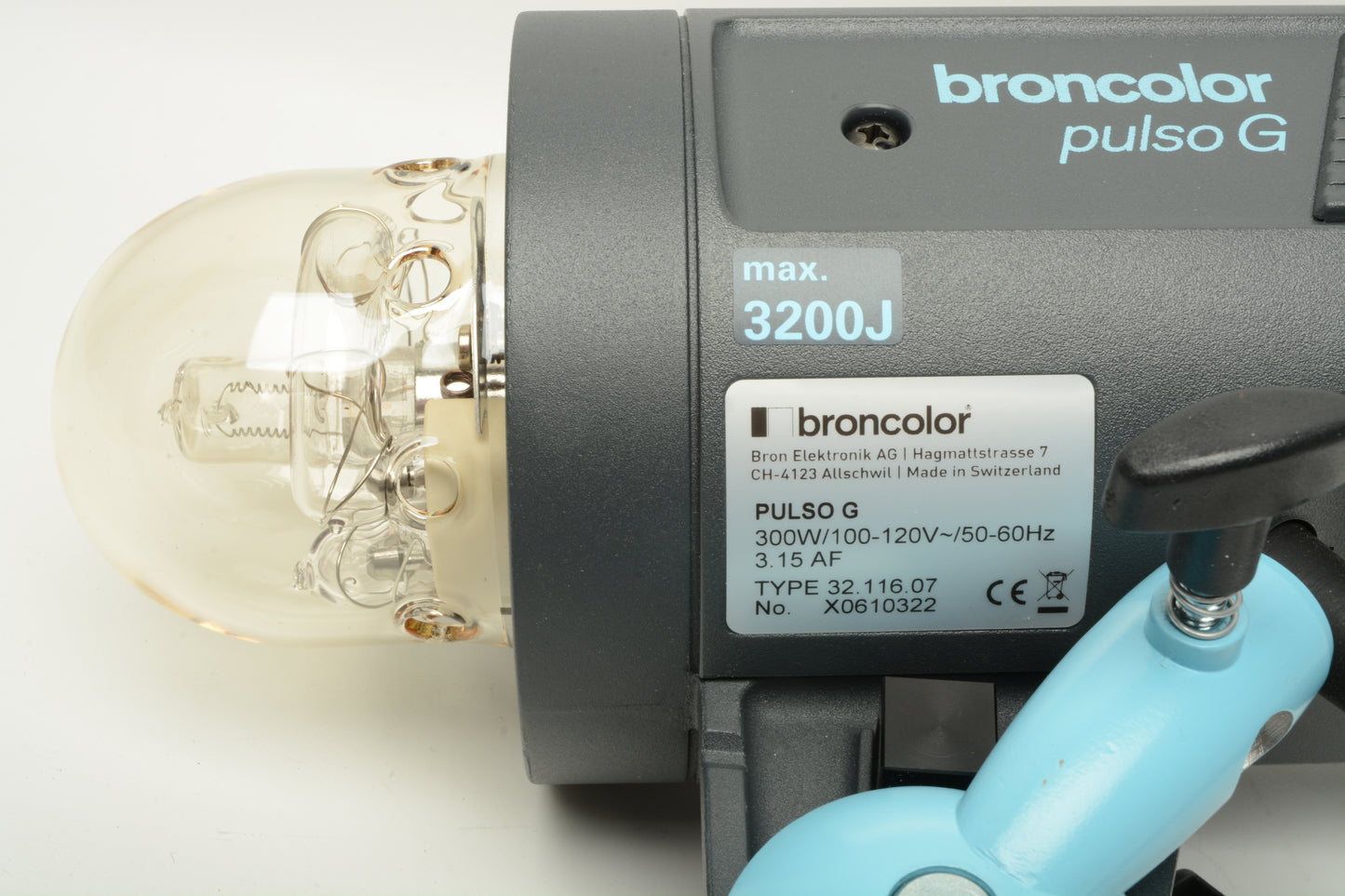 Broncolor Pulso G 3200 Focusing Lamphead w/16' Cord B-32.116.07 Mint-