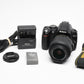 Nikon D3000 DSLR w/AFS 18-55mm f3.5-5.6G VR, batt+charger+books, Great!