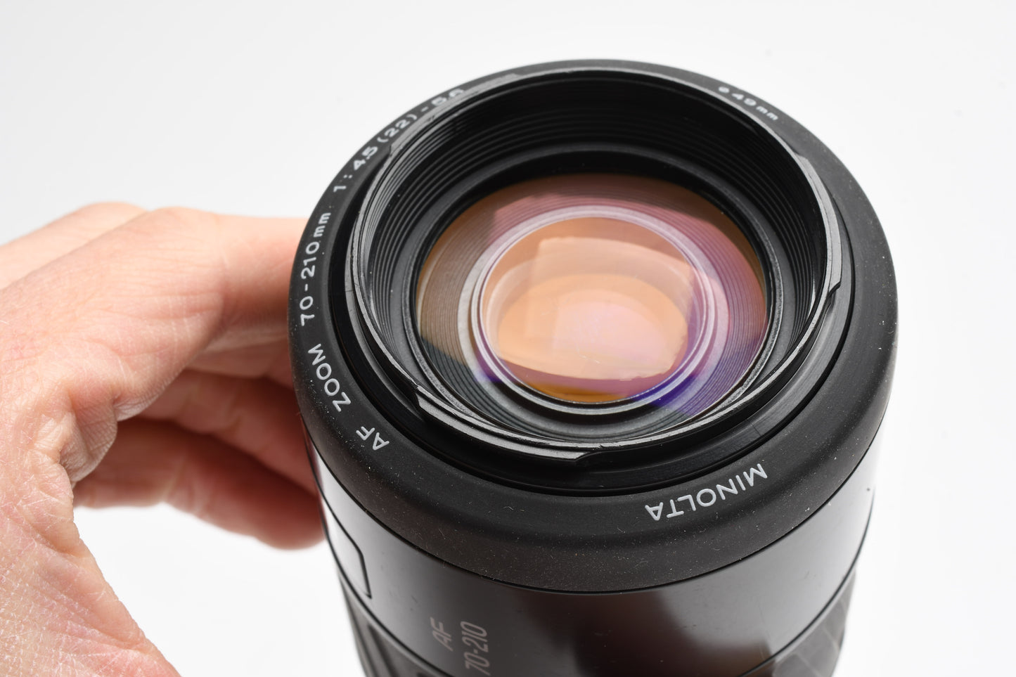 Minolta Maxxum AF Zoom 70-210mm f4.5-5.6 lens, hood, Nice, clean