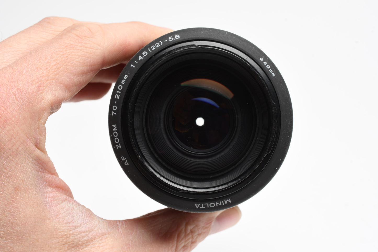 Minolta Maxxum AF Zoom 70-210mm f4.5-5.6 lens, hood, Nice, clean