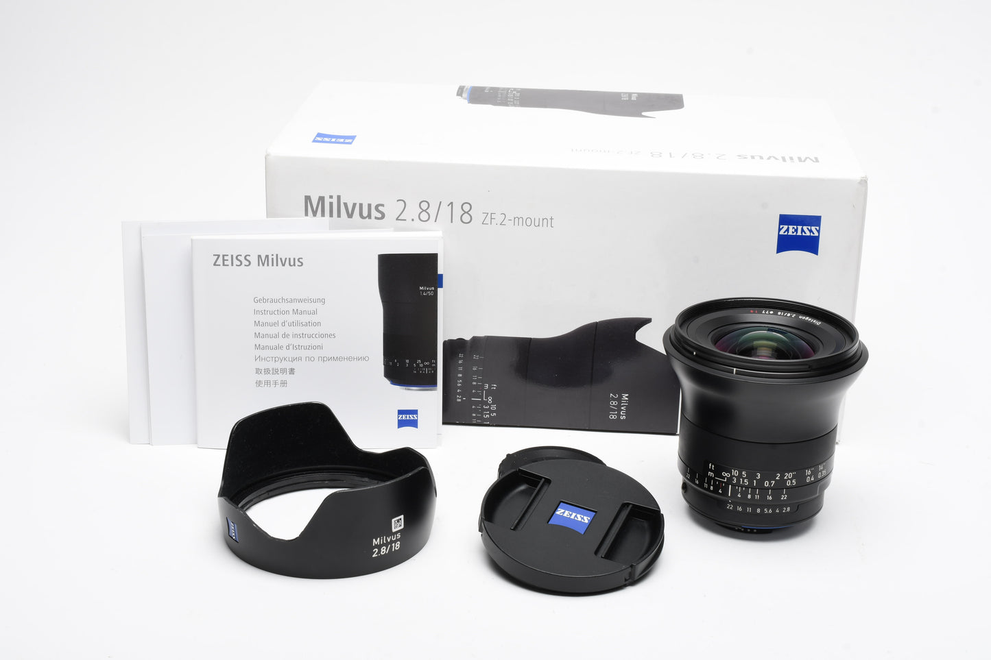 Zeiss Milvus 18mm f2.8 ZF.2 Lens for Nikon F #2111-789, Mint, Boxed