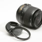 Nikon AF-S 18-55mm f3.5-5.6 GII ED DX zoom lens, caps + UV filter