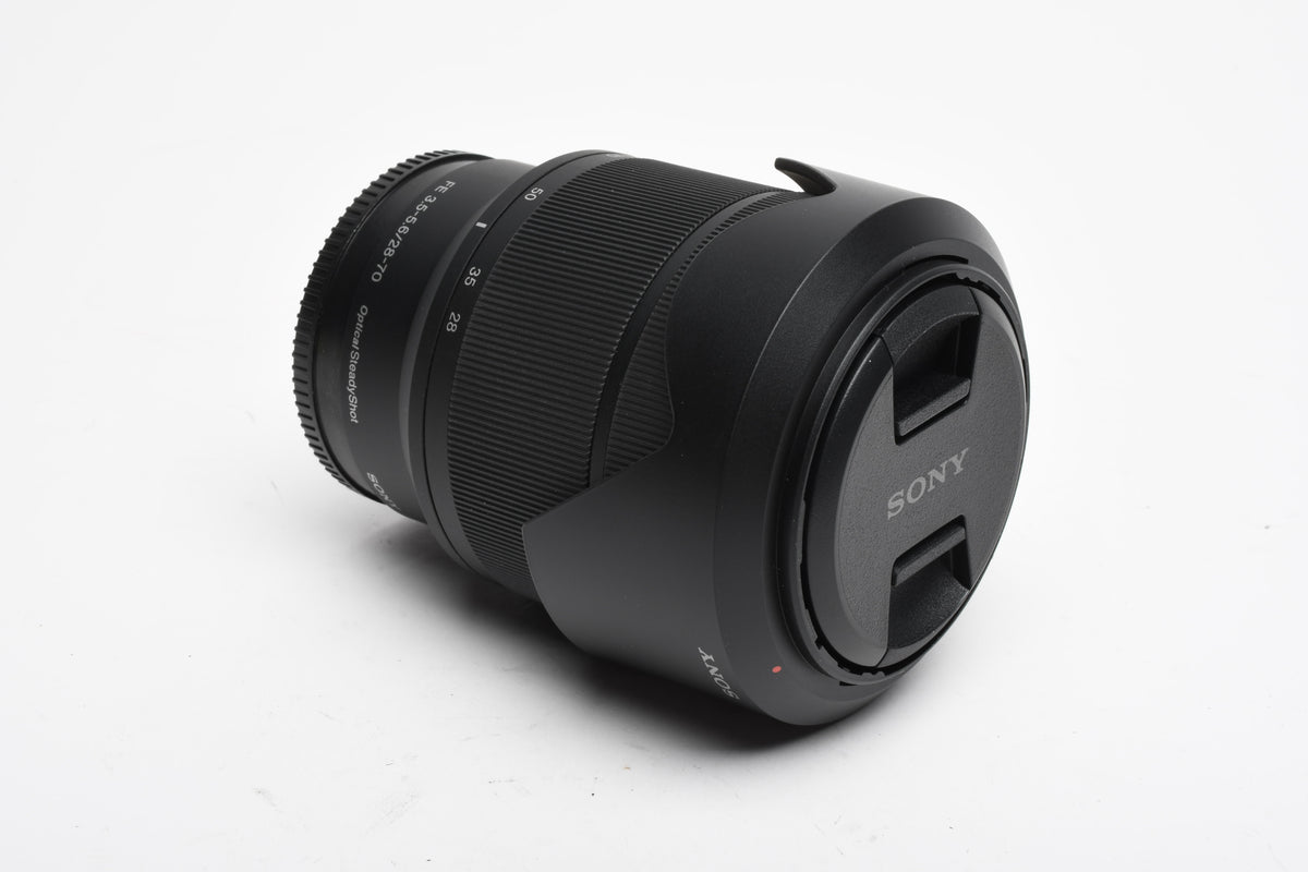 Sony FE 28-70mm f3.5-5.6 OSS E-Mount lens SEL2870, caps, hood, Very clean