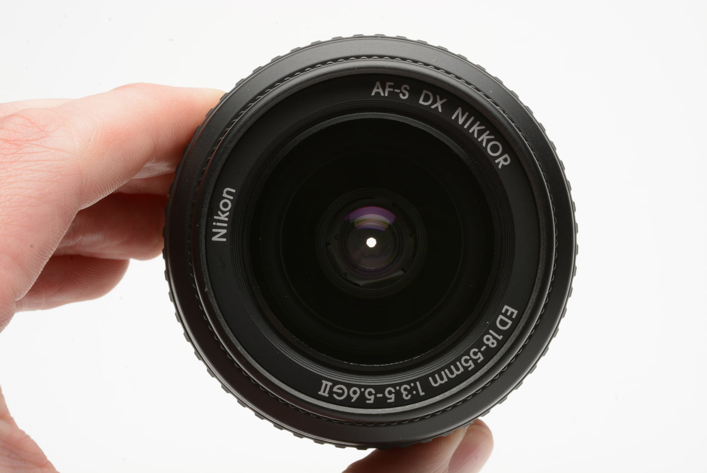 Nikon AF-S 18-55mm f3.5-5.6 GII ED DX zoom lens, caps + UV filter