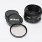 Nikon AF 50mm f1.8mm Prime Lens For Nikon F Mount , w/UV filter, Mint-