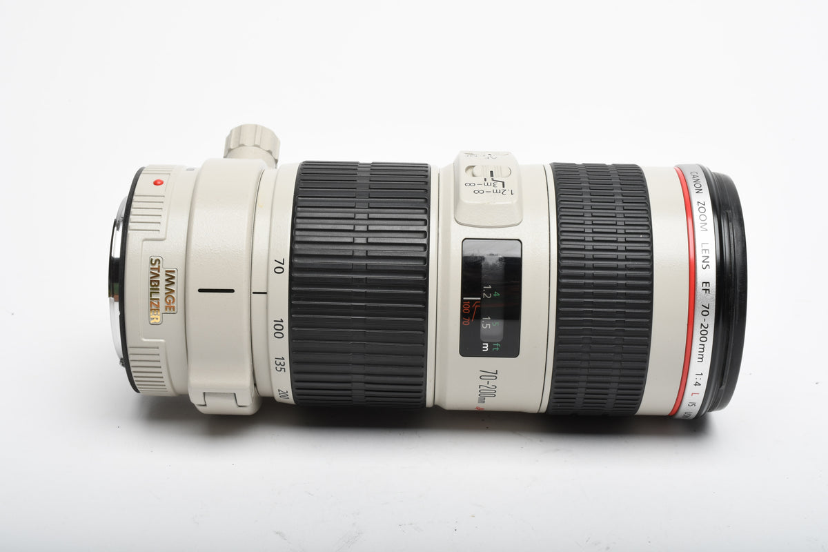 Canon EF 70-200mm f4L IS USM zoom, caps, tripod Mount, Sharp! Mint-