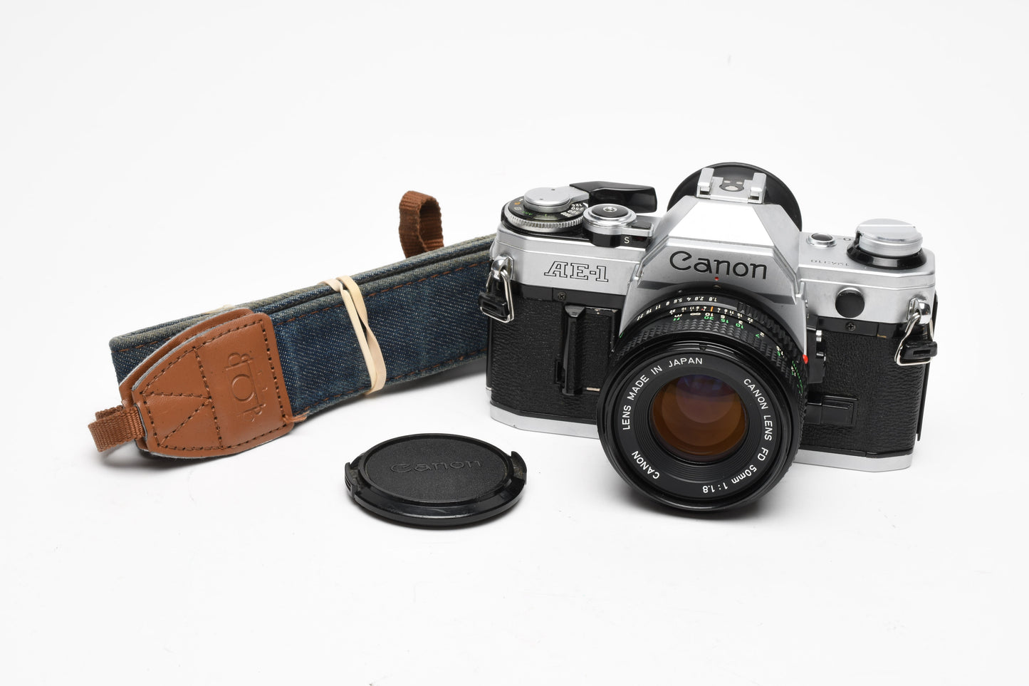 Canon AE-1 35mm SLR Camera w/50mm f1.8 Lens, New Seals! +Eyecup