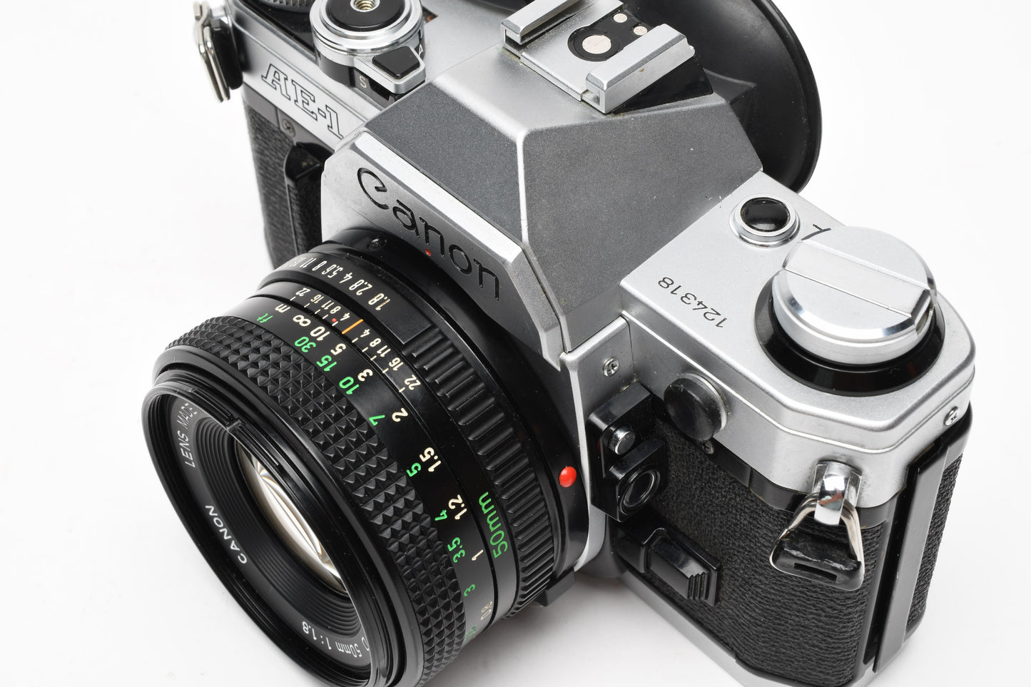 Canon AE-1 35mm SLR Camera w/50mm f1.8 Lens, New Seals! +Eyecup