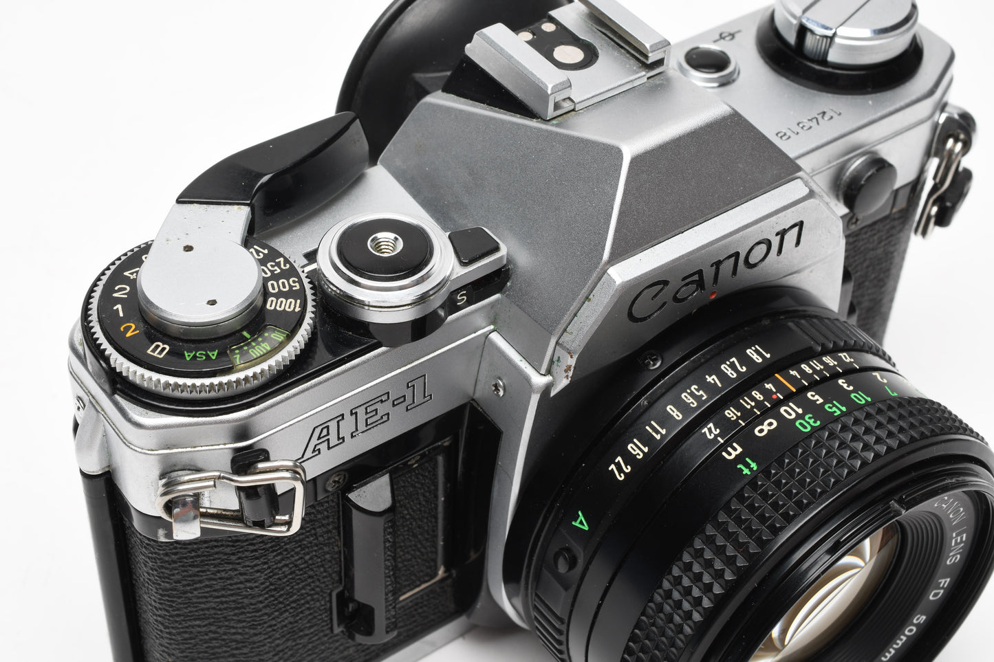 Canon AE-1 35mm SLR Camera w/50mm f1.8 Lens, New Seals! +Eyecup