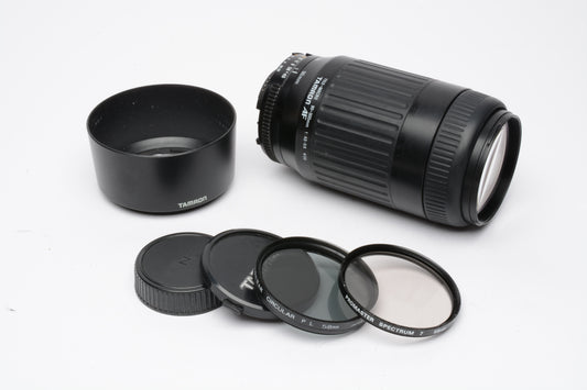 Tamron AF 90-300mm f4.5-5.6 Tele Macro Zoom lens w/UV, Pola, for Nikon, clean