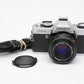 Minolta XG-A 35mm SLR w/50mm f1.7 lens, strap, cap, very clean, new seals