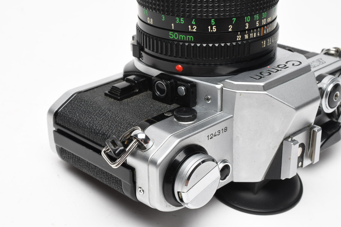 Canon AE-1 35mm SLR Camera w/50mm f1.8 Lens, New Seals! +Eyecup