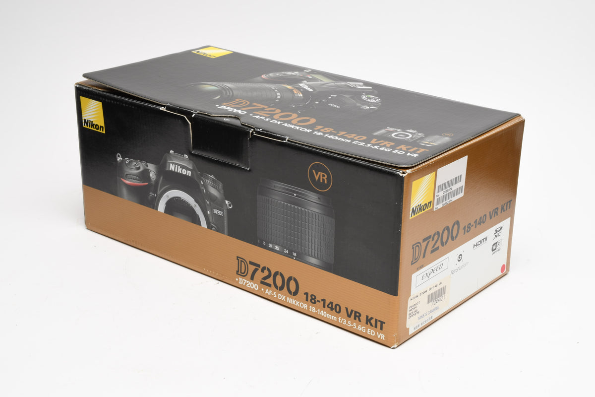 Nikon D7200 w/18-140mm VR Kit in Box Only 1514 Acts, Great!