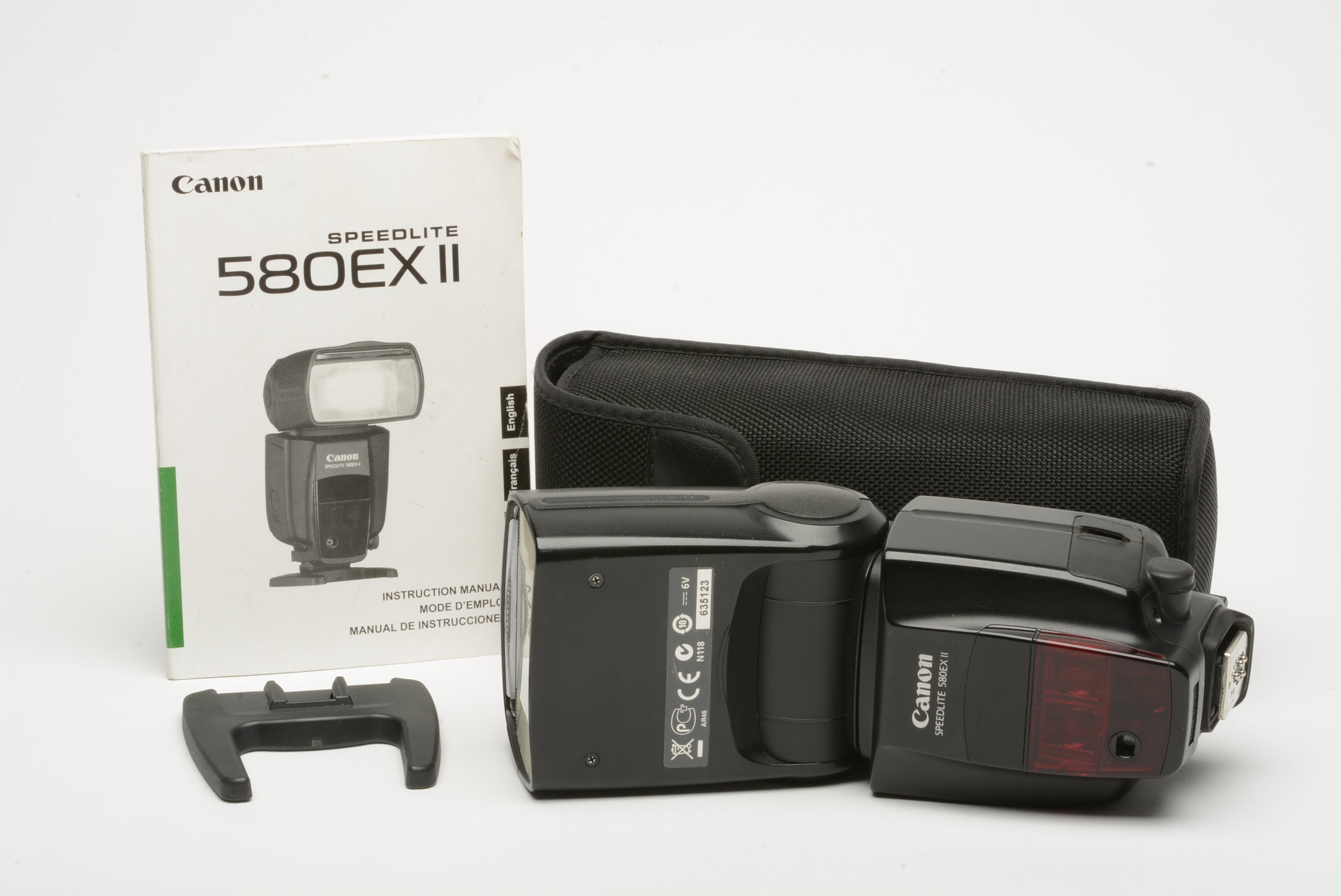 Canon 530EX II Speedlite flash + case, stand and manual, clean