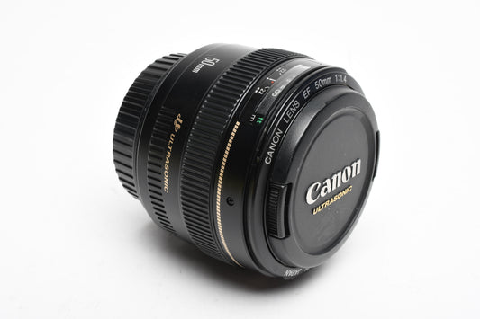 Canon EF 50mm f1.4 USM Lens, Caps, Great prime lens