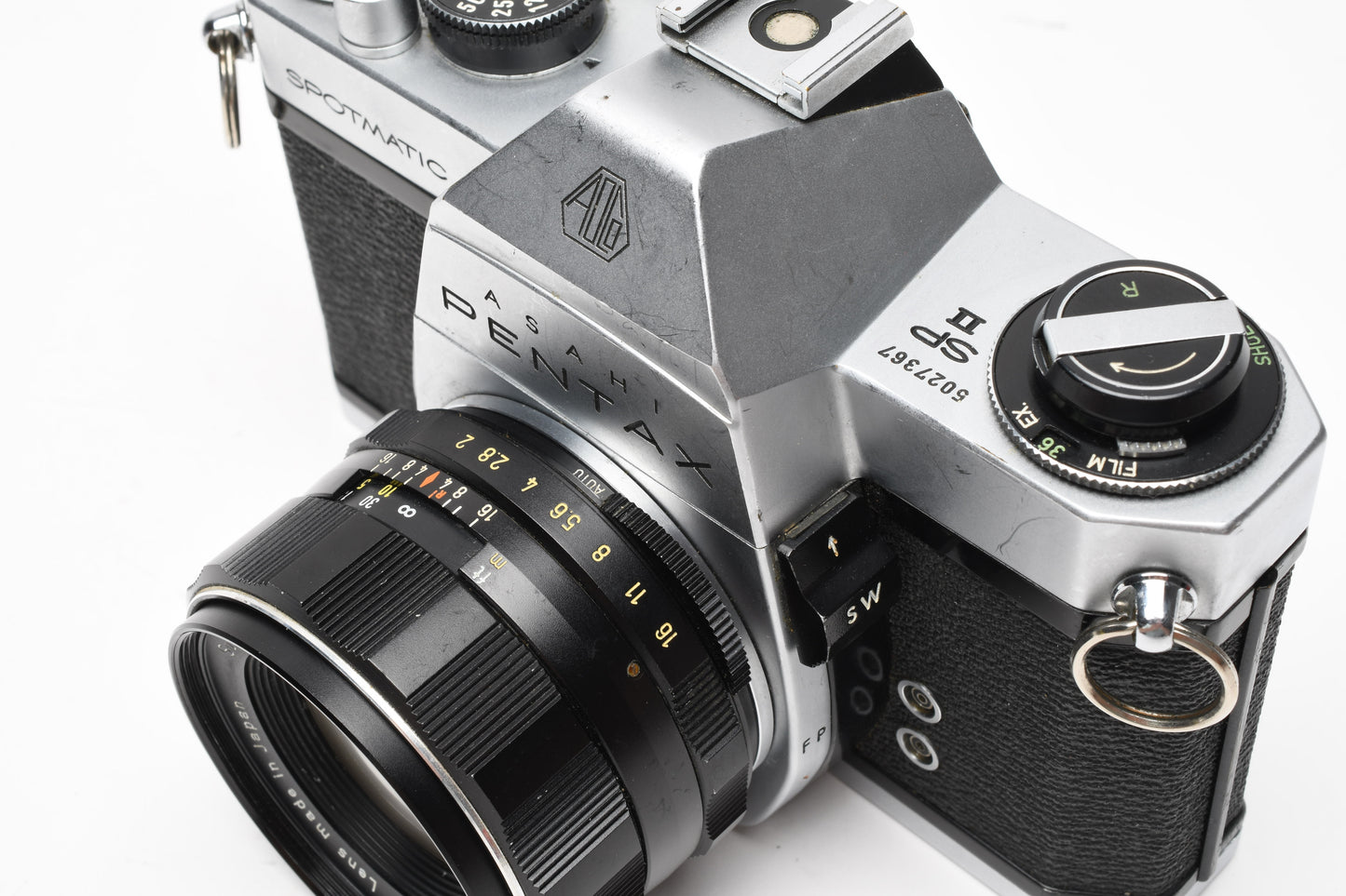 Pentax Spotmatic SP II 35mm SLR w/55mm f2 Super Takumar, New Seals