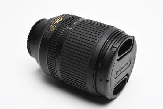 Nikon AF-S 18-105mm f3.5-5.6G ED DX VR zoom lens, caps, clean, versatile