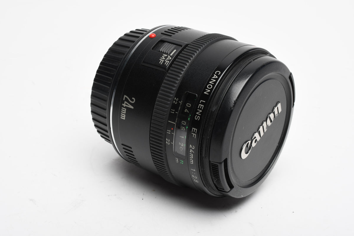 Canon EF 24mm f2.8 wide Lens, Caps, Great wide angle lens! + Pouch