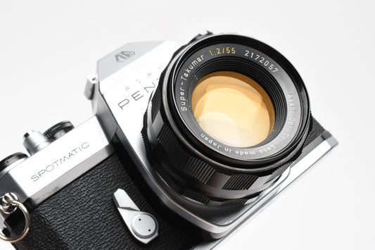 Pentax Spotmatic SP II 35mm SLR w/55mm f2 Super Takumar, New Seals