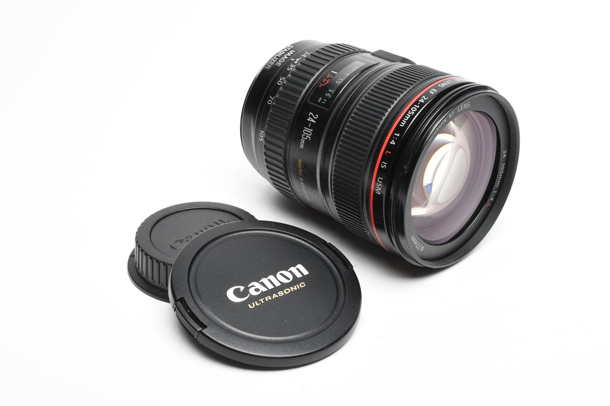 Canon EF 24-105mm f4L IS USM zoom lens, Caps, Clean and sharp!